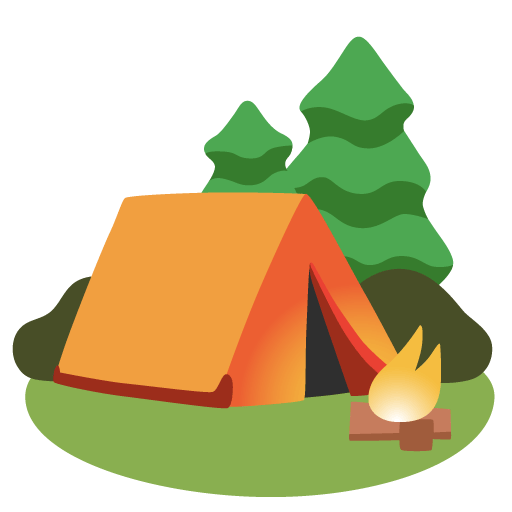 Google design of the camping emoji verson:Noto Color Emoji 15.0