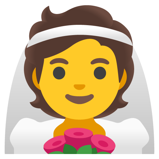 Google design of the person with veil emoji verson:Noto Color Emoji 15.0