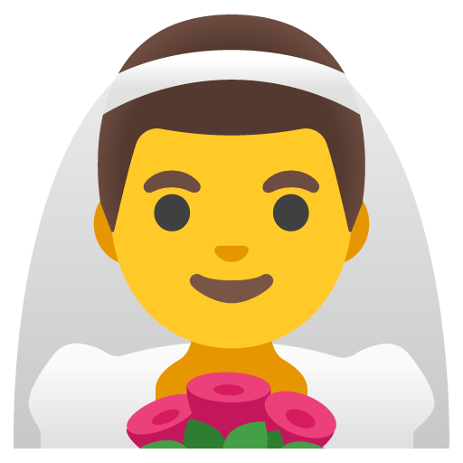 Google design of the man with veil emoji verson:Noto Color Emoji 15.0