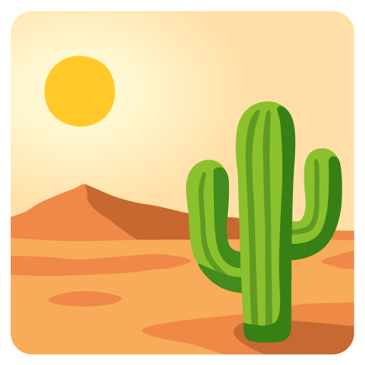 Google design of the desert emoji verson:Noto Color Emoji 15.0