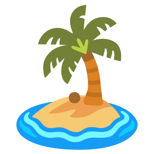Google design of the desert island emoji verson:Noto Color Emoji 15.0