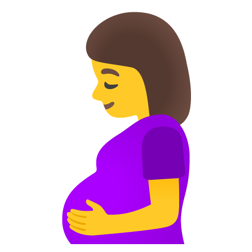 Google design of the pregnant woman emoji verson:Noto Color Emoji 15.0