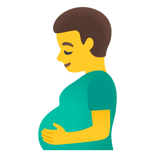 Google design of the pregnant man emoji verson:Noto Color Emoji 15.0