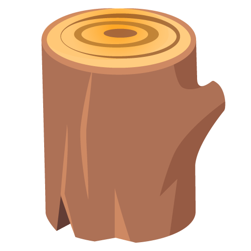 Google design of the wood emoji verson:Noto Color Emoji 15.0