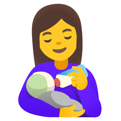 Google design of the woman feeding baby emoji verson:Noto Color Emoji 15.0