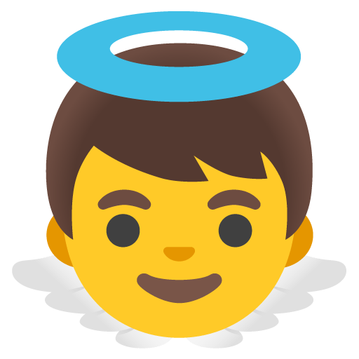 Google design of the baby angel emoji verson:Noto Color Emoji 15.0
