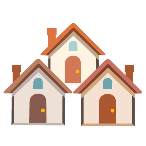 Google design of the houses emoji verson:Noto Color Emoji 15.0