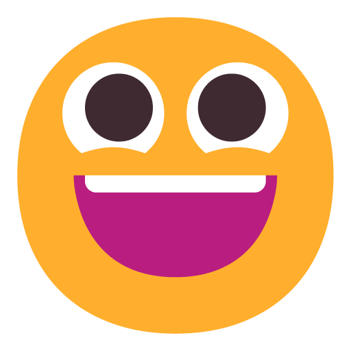 Microsoft design of the grinning face emoji verson:Windows-11-22H2