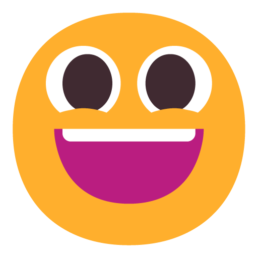 Microsoft design of the grinning face with big eyes emoji verson:Windows-11-22H2
