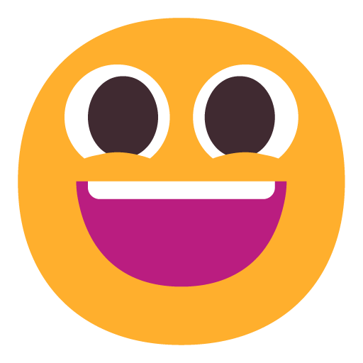 Microsoft Microsoft design of the grinning face with big eyes emoji verson:Windows-11-22H2