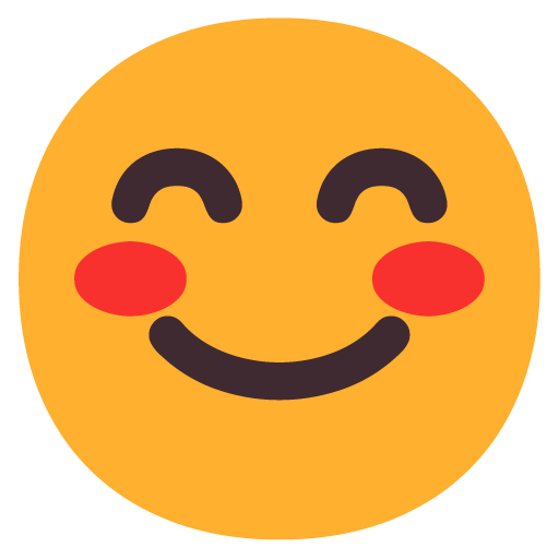 Microsoft design of the smiling face with smiling eyes emoji verson:Windows-11-22H2