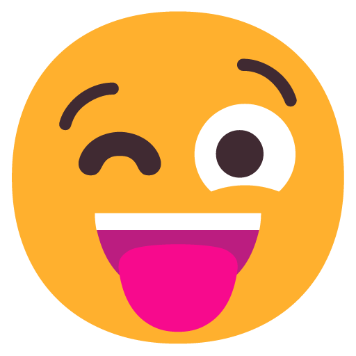 Microsoft design of the winking face with tongue emoji verson:Windows-11-22H2