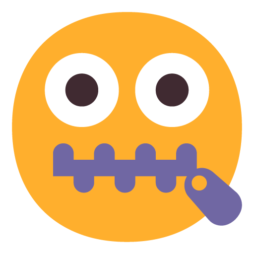 Microsoft design of the zipper-mouth face emoji verson:Windows-11-22H2