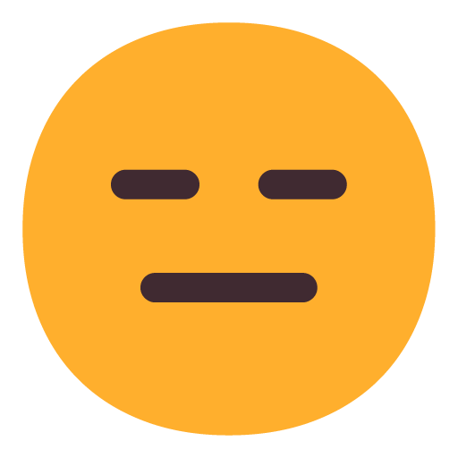 Microsoft design of the expressionless face emoji verson:Windows-11-22H2