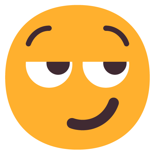 Microsoft design of the smirking face emoji verson:Windows-11-22H2
