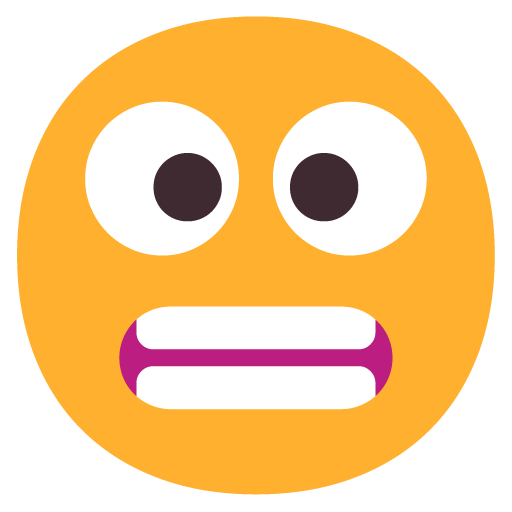 Microsoft design of the grimacing face emoji verson:Windows-11-22H2
