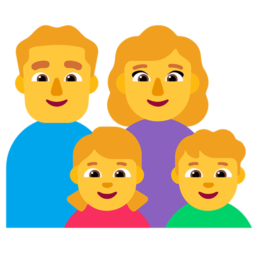 Microsoft design of the family: man woman girl boy emoji verson:Windows-11-22H2