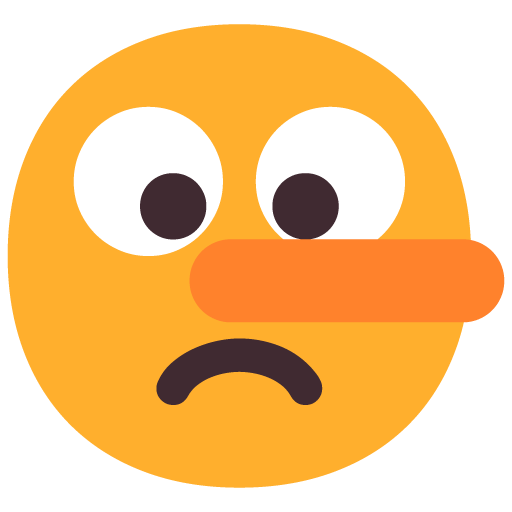 Microsoft design of the lying face emoji verson:Windows-11-22H2