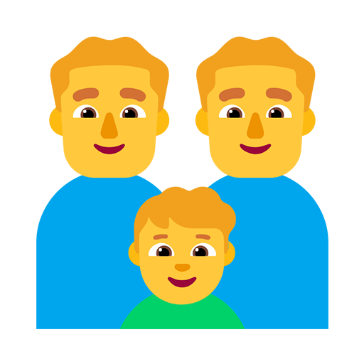 Microsoft design of the family: man man boy emoji verson:Windows-11-22H2
