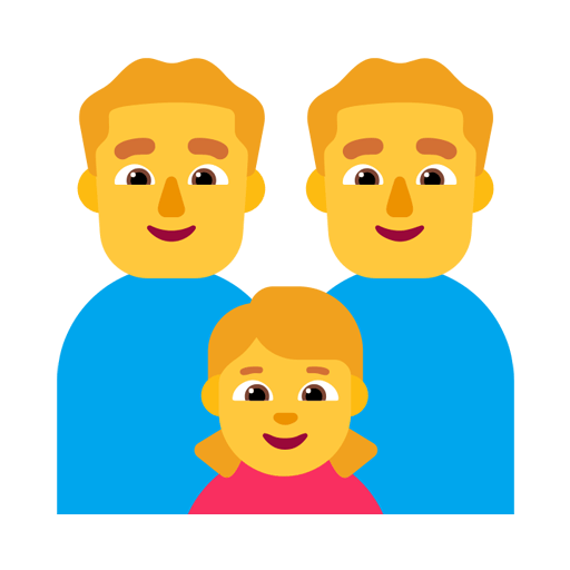 Microsoft design of the family: man man girl emoji verson:Windows-11-22H2