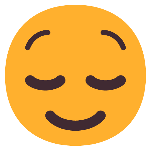 Microsoft design of the relieved face emoji verson:Windows-11-22H2