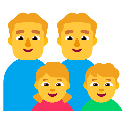 Microsoft design of the family: man man girl boy emoji verson:Windows-11-22H2