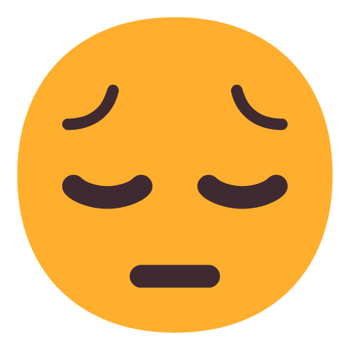 Microsoft design of the pensive face emoji verson:Windows-11-22H2