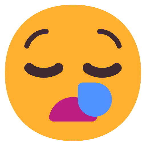 Microsoft design of the sleepy face emoji verson:Windows-11-22H2