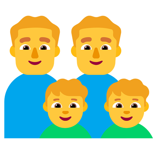 Microsoft design of the family: man man boy boy emoji verson:Windows-11-22H2