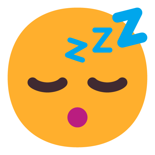 Microsoft design of the sleeping face emoji verson:Windows-11-22H2