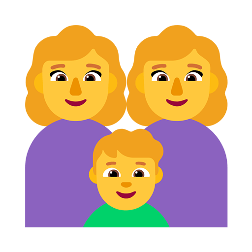 Microsoft design of the family: woman woman boy emoji verson:Windows-11-22H2