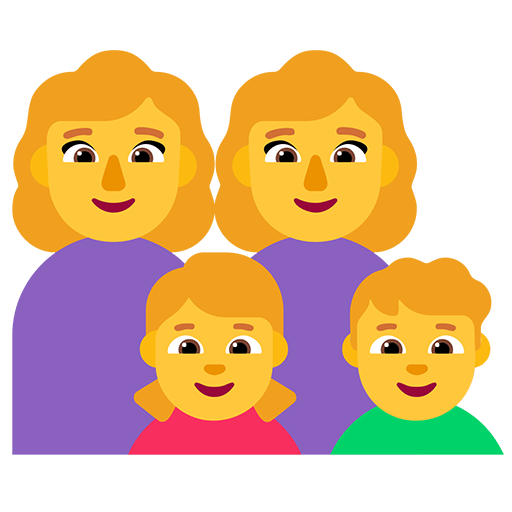 Microsoft design of the family: woman woman girl boy emoji verson:Windows-11-22H2