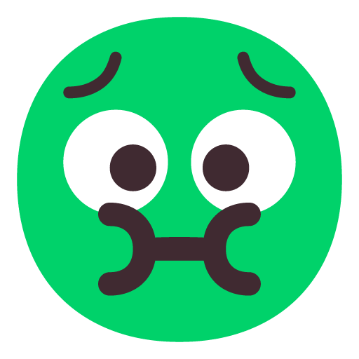 Microsoft design of the nauseated face emoji verson:Windows-11-22H2