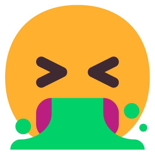 Microsoft design of the face vomiting emoji verson:Windows-11-22H2