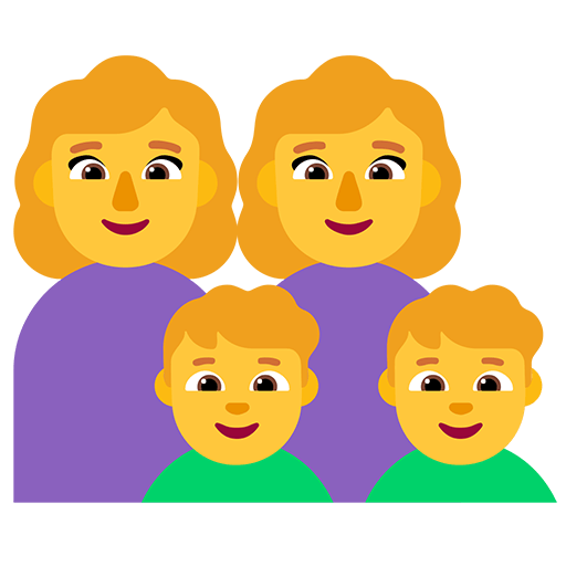 Microsoft design of the family: woman woman boy boy emoji verson:Windows-11-22H2