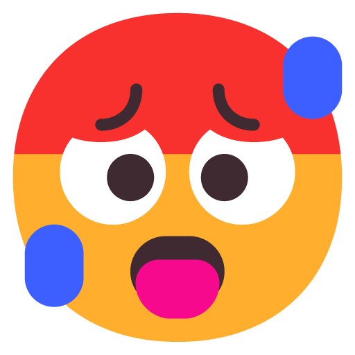 Microsoft design of the hot face emoji verson:Windows-11-22H2