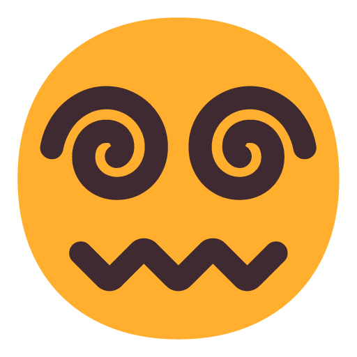 Microsoft design of the face with spiral eyes emoji verson:Windows-11-22H2