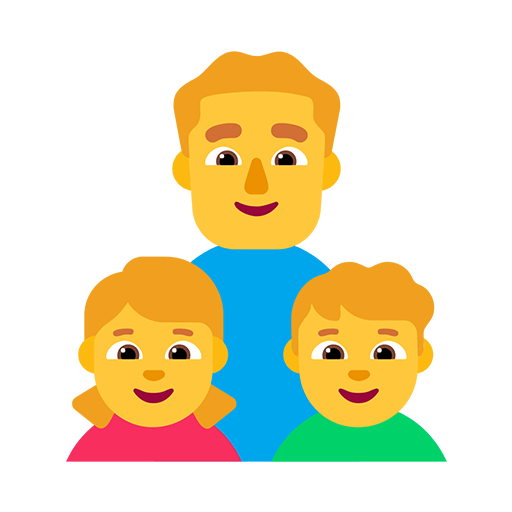 Microsoft design of the family: man girl boy emoji verson:Windows-11-22H2