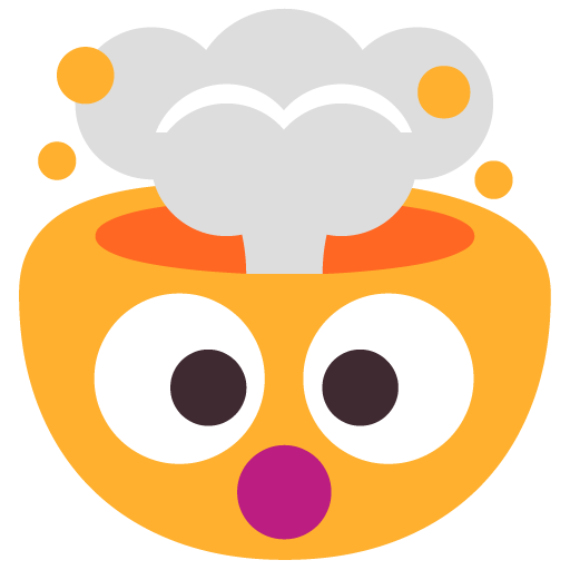 Microsoft design of the exploding head emoji verson:Windows-11-22H2