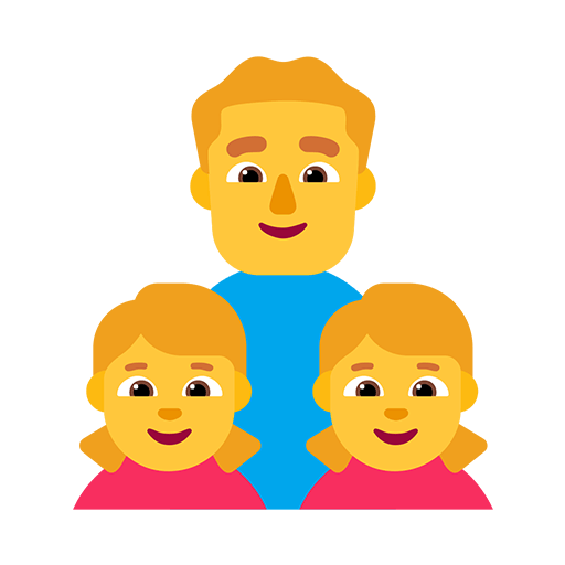 Microsoft design of the family: man girl girl emoji verson:Windows-11-22H2