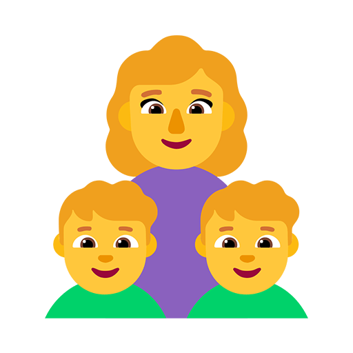 Microsoft design of the family: woman boy boy emoji verson:Windows-11-22H2