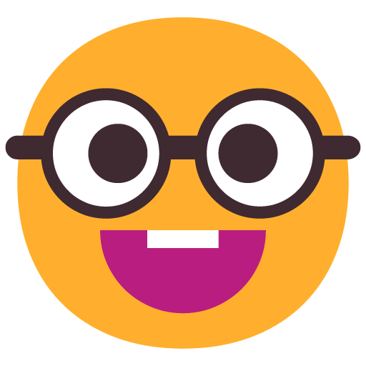 Microsoft design of the nerd face emoji verson:Windows-11-22H2