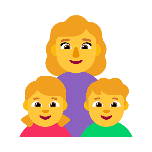 Microsoft design of the family: woman girl boy emoji verson:Windows-11-22H2