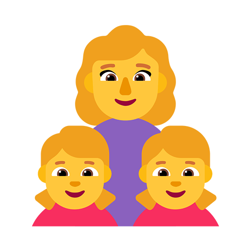 Microsoft design of the family: woman girl girl emoji verson:Windows-11-22H2