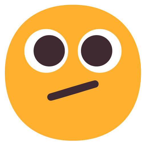 Microsoft design of the face with diagonal mouth emoji verson:Windows-11-22H2