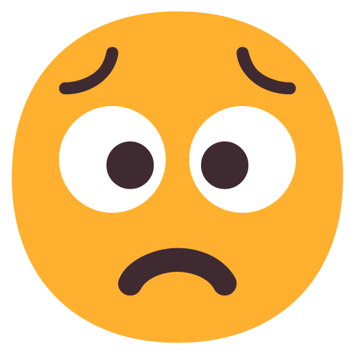 Microsoft design of the worried face emoji verson:Windows-11-22H2