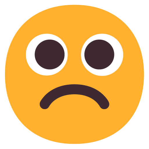 Microsoft design of the frowning face emoji verson:Windows-11-22H2