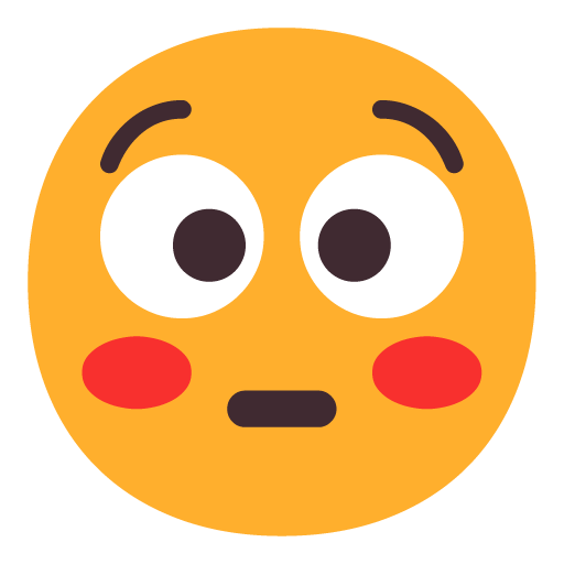 Microsoft design of the flushed face emoji verson:Windows-11-22H2
