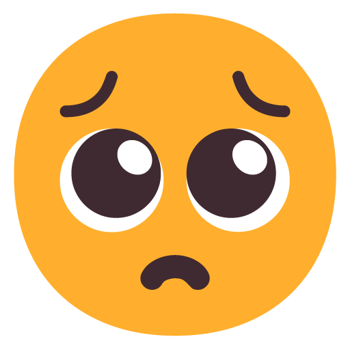 Microsoft design of the pleading face emoji verson:Windows-11-22H2