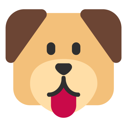 Microsoft design of the dog face emoji verson:Windows-11-22H2